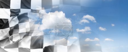 Photo for Checkered flag and blue sky - Royalty Free Image