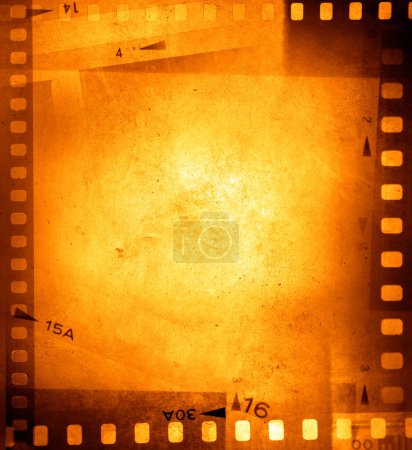 Foto de Película marcos negativos fondo naranja - Imagen libre de derechos