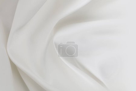 Foto de Fondo de textura de tela de seda blanca ondulada - Imagen libre de derechos