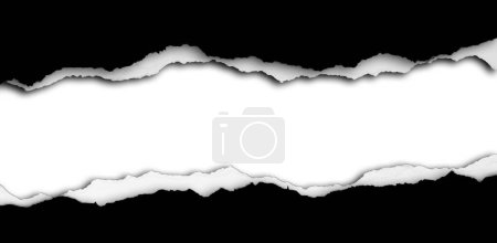 Foto de Papel negro rasgado sobre fondo liso, espacio para copia - Imagen libre de derechos