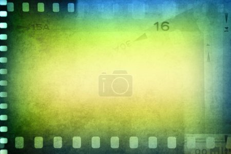 Téléchargez les photos : Blue green film strip negative frames background - en image libre de droit
