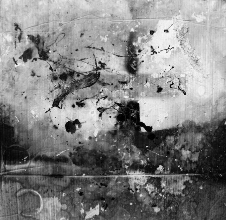 Photo for Splattered black and white paint abstract grunge background - Royalty Free Image