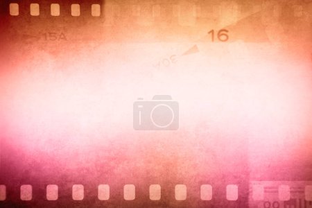 Foto de Fondo de marcos negativos de película rosa naranja. Copiar espacio - Imagen libre de derechos