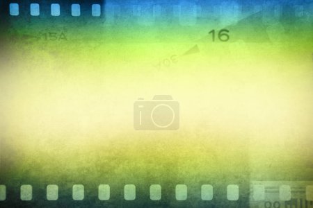 Foto de Blue green film strip negative frames background - Imagen libre de derechos