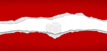 Téléchargez les photos : Trou déchiré en papier rouge sur fond blanc - en image libre de droit