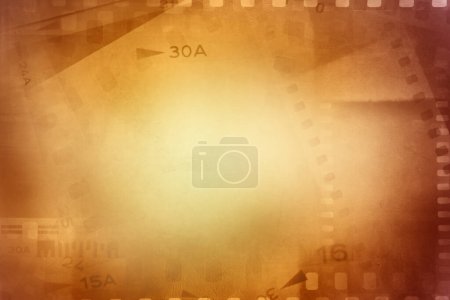 Foto de Película marcos negativos fondo naranja - Imagen libre de derechos
