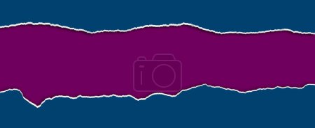 Téléchargez les photos : Papier bleu déchiré sur fond violet, espace pour la copie - en image libre de droit