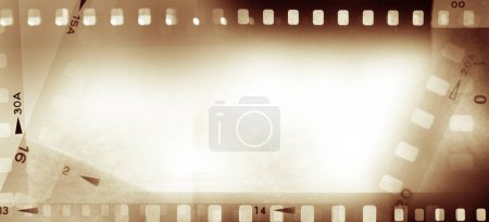 Film negative frames brown background