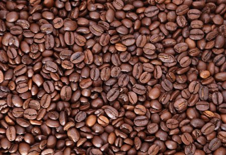 Téléchargez les photos : Gros plan sur les grains de café torréfiés - en image libre de droit