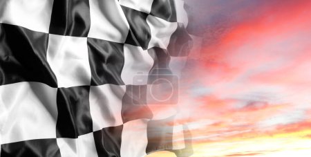 Photo for Checkered flag and bright sky - Royalty Free Image