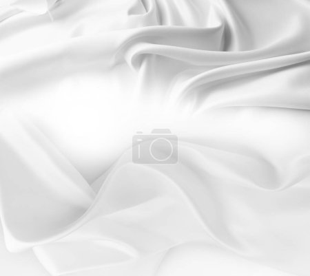Photo for Close-up of rippled white silk fabric - Royalty Free Image