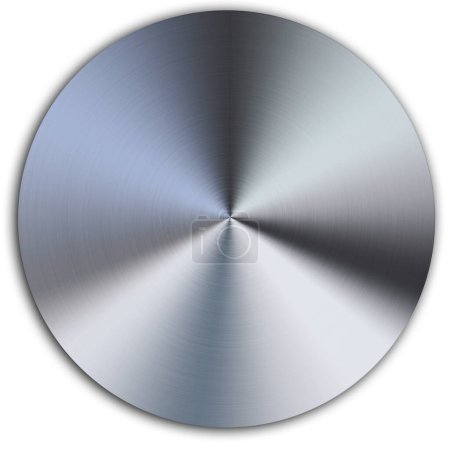 Foto de Disco redondo de metal de acero inoxidable brillante aislado sobre fondo blanco - Imagen libre de derechos
