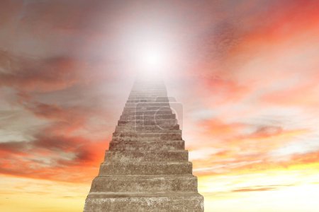 Photo for Stairway leading up to bright light - Royalty Free Image