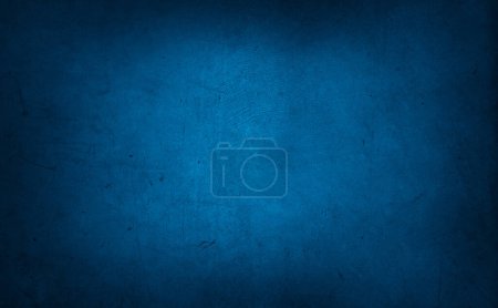 Photo for Blue textured concrete wall background. Dark edges - Royalty Free Image