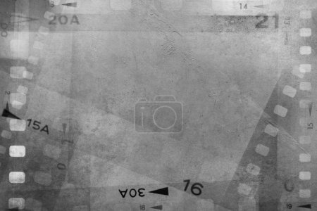 Photo for Film negatives frames grey backgroun - Royalty Free Image