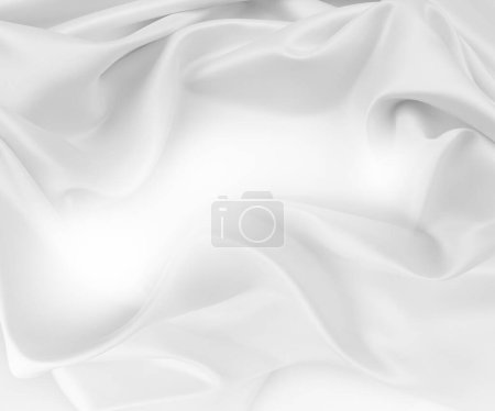 Foto de Primer plano de tela de seda blanca ondulada - Imagen libre de derechos