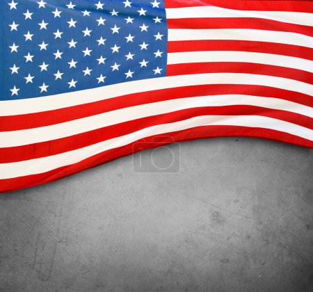 Photo for Close-up of American flag on grey background - Royalty Free Image