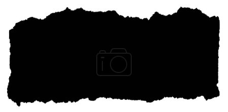 Téléchargez les photos : Morceau de papier noir déchiré isolé sur fond uni - en image libre de droit