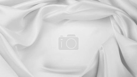 Photo for Closeup of rippled white silk fabric - Royalty Free Image