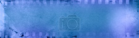 Photo for Film negatives frames blue backgroun - Royalty Free Image