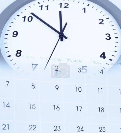 Photo for Clock face and calendar composite - Royalty Free Image