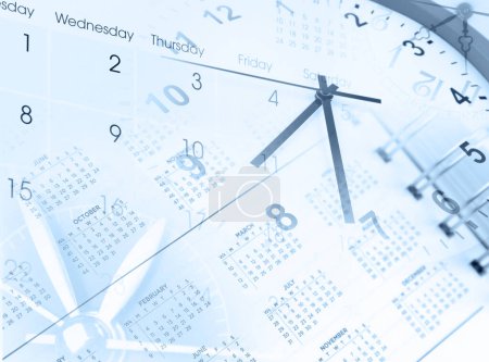 Photo for Clock faces and calendars composite - Royalty Free Image