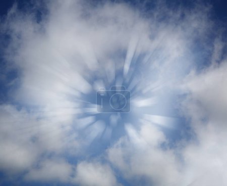 Photo for Bright rays shining in clouds - Royalty Free Image