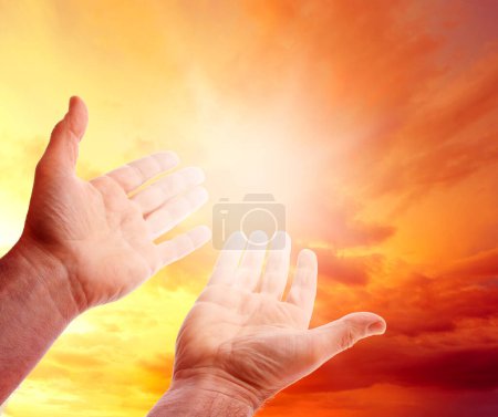 Photo for Hands reaching for the sky - Royalty Free Image