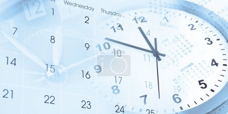 Photo for Clocks and calendars composite - Royalty Free Image