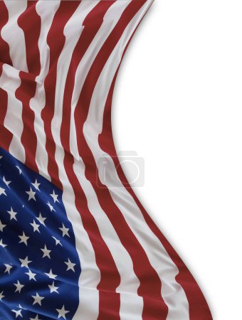 Téléchargez les photos : Gros plan du drapeau américain sur fond uni - en image libre de droit