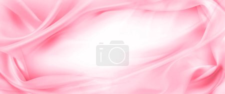 Photo for Rippled pink silk fabric. Copy space - Royalty Free Image