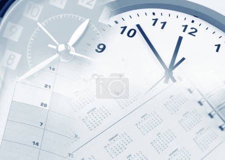 Photo for Clocks and calendars time composite - Royalty Free Image