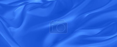 Foto de Líneas en tela de seda azul fondo satinado - Imagen libre de derechos