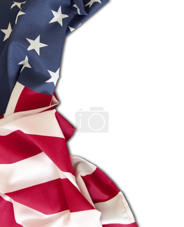 Foto de Primer plano de la bandera estadounidense sobre fondo liso - Imagen libre de derechos