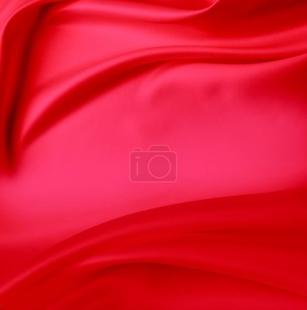 Téléchargez les photos : Ondulations en tissu de soie rouge - en image libre de droit