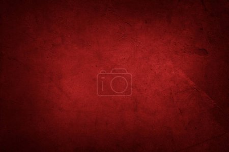 Photo for Red textured concrete wall background. Dark edges - Royalty Free Image