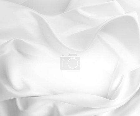 Foto de Fondo de tela de seda blanca ondulada. Copiar espacio - Imagen libre de derechos