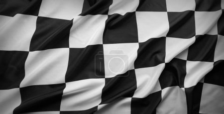 Foto de Bandera de carreras a cuadros en blanco y negro - Imagen libre de derechos