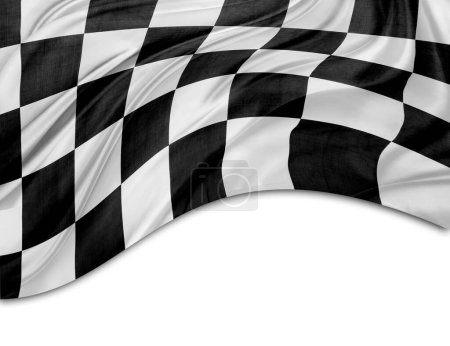 Foto de Bandera de carreras a cuadros en blanco y negro. Copiar espacio - Imagen libre de derechos
