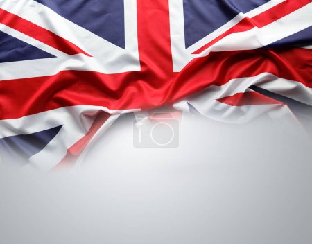 Téléchargez les photos : Drapeau Union Jack sur fond gris - en image libre de droit