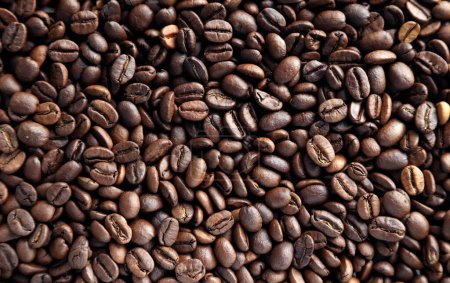 Téléchargez les photos : Gros plan sur les grains de café torréfiés - en image libre de droit