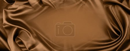 Foto de Primer plano de líneas en tejido de seda marrón. Copiar espacio - Imagen libre de derechos