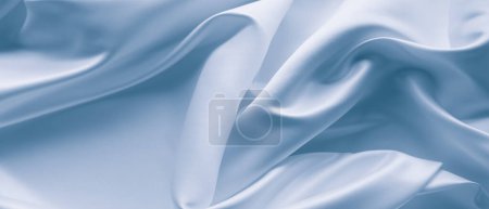 Foto de Líneas en tejido de seda azul - Imagen libre de derechos