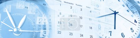 Uhren und Kalender blaue Zeit zusammengesetztes Zeitmanagement