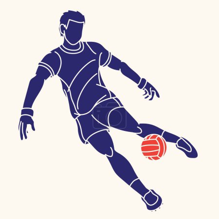 Ilustración de Gaélico Fútbol Jugador Masculino Acción Dibujos Animados Vector Gráfico - Imagen libre de derechos
