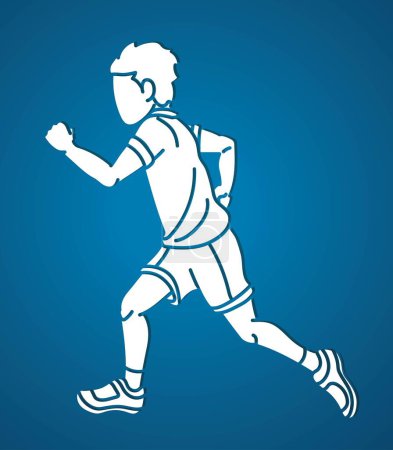 Illustration for A Boy Start Running Action Sport Graphic Vector - Royalty Free Image