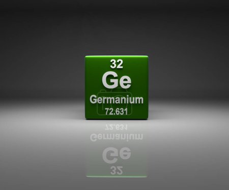 Photo for Cube with Germanium number 32 periodic table, 3d rendering - Royalty Free Image