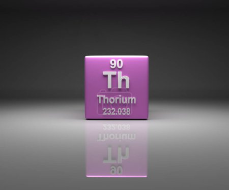 Photo for Cube with Thorium number 90 periodic table, 3d rendering - Royalty Free Image