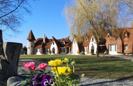 Photo for Fairytale clay castle of Porumbacu village, Sibiu, Romania - Royalty Free Image