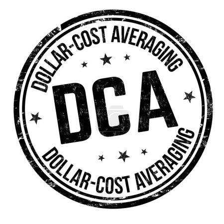 Ilustración de DCA dólar-costo promedio sello de goma grunge sobre fondo blanco, ilustración vectorial - Imagen libre de derechos